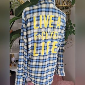 Attic Salt Long Sleeve Plaid with great details-the back is EVERYTHING